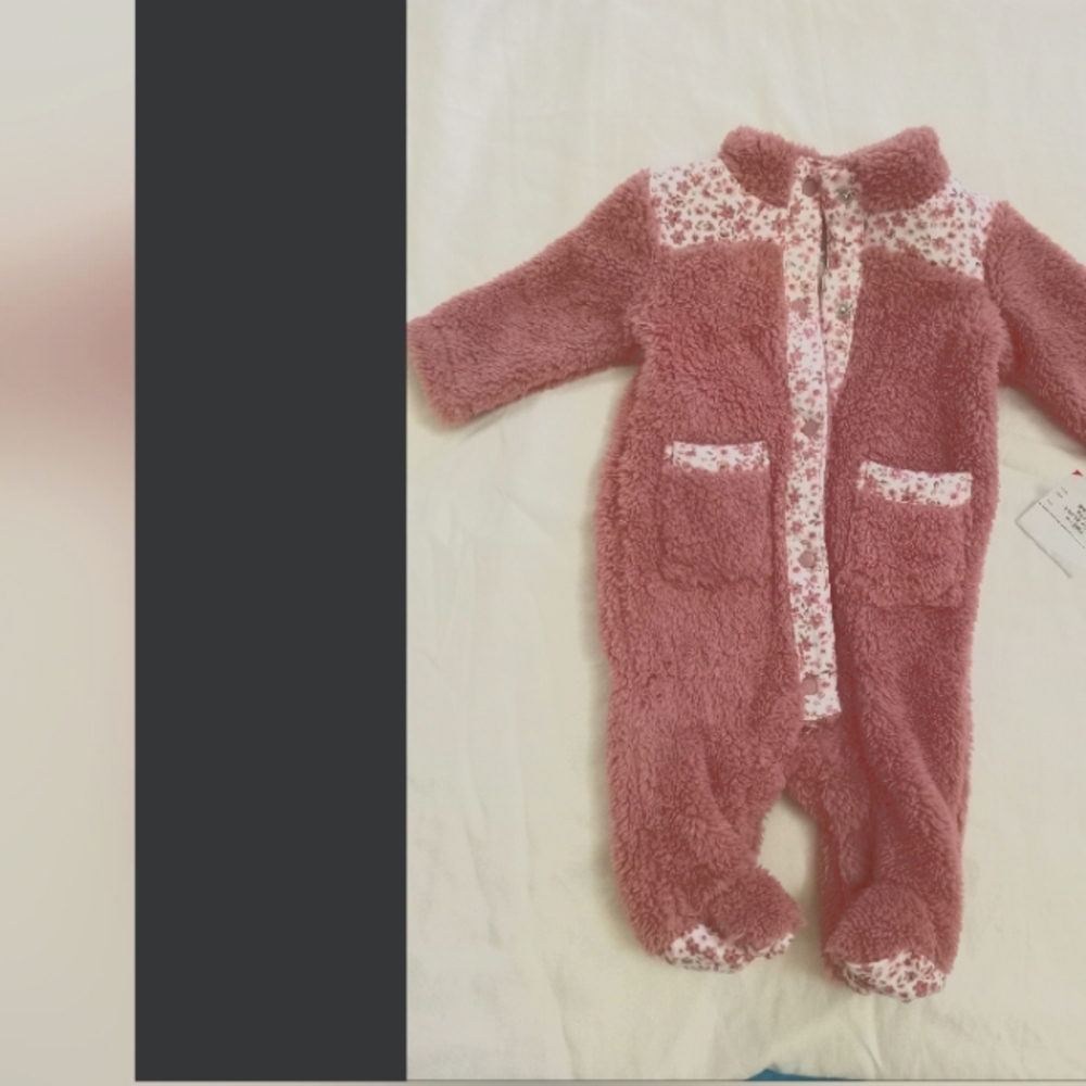 Plush baby footie